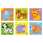 Дерев'яні кубики-пазл Viga Toys Звірята (5083621)