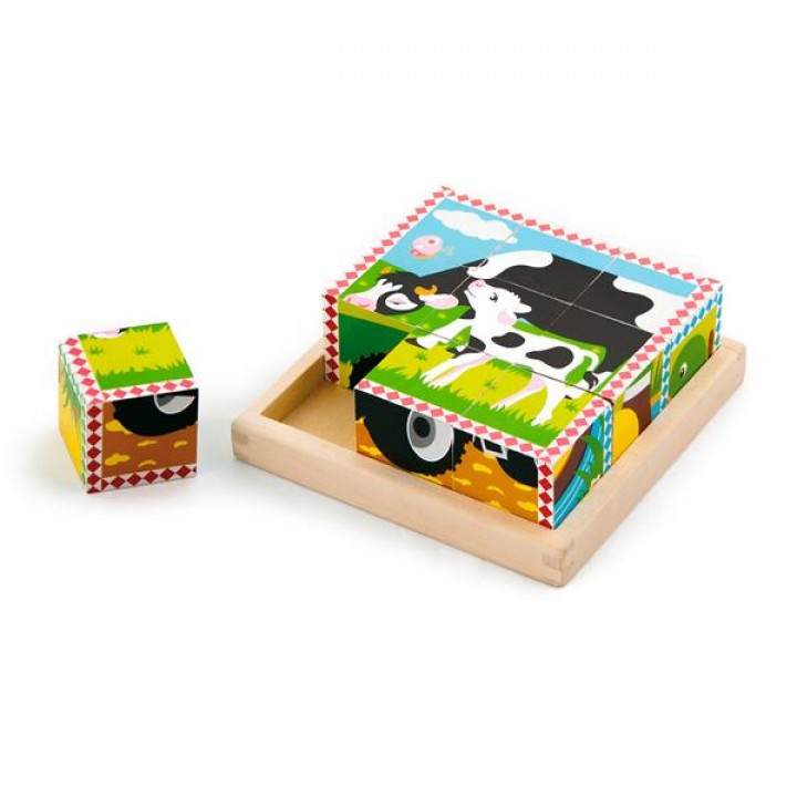 Дерев'яні кубики-пазл Viga Toys Ферма (5978921)
