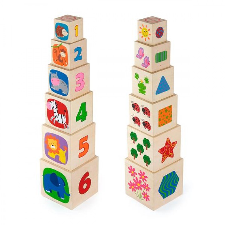 Дерев'яні кубики-пірамідка Viga Toys з цифрами (5039221)