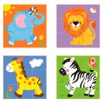 Дерев'яні кубики-пірамідка Viga Toys Звірята (5083421)