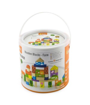 Дерев'яні кубики Viga Toys Ферма, 50 шт., 3 см (5028521)