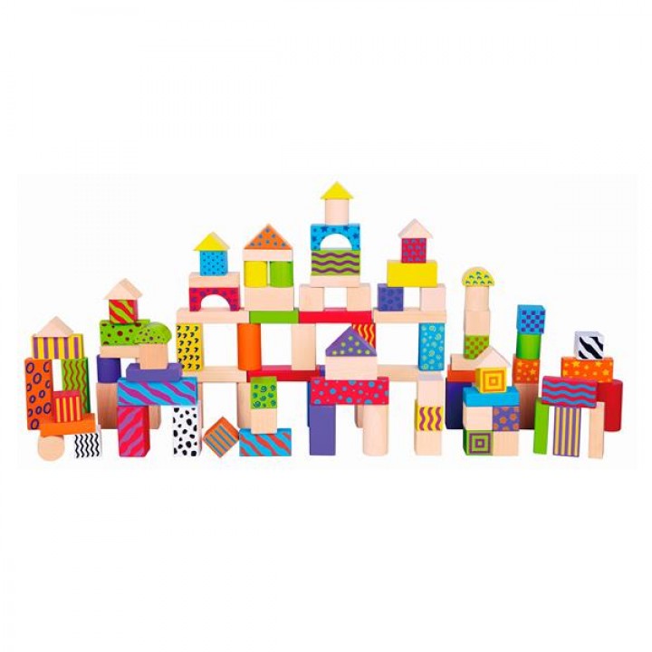 Дерев'яні кубики Viga Toys Візерункові блоки 100 шт., 3 см (5969621)