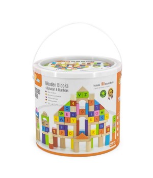 Дерев'яні кубики Viga Toys Алфавіт і числа 100 шт., 3 см (5028821)