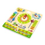 Дерев'яний календар Viga Toys з годинником, англійською мовою (4453821)