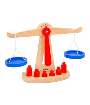 Дерев'яні навчальні терези (ваги) Viga Toys с гирями (5066021)