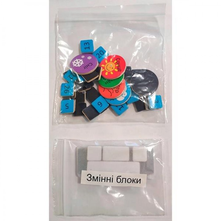 Магнітний календар Viga Toys з годинником, українською мовою (50377U21)
