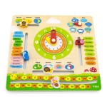 Дерев'яний календар Viga Toys з годинником, англійською мовою (4453821)