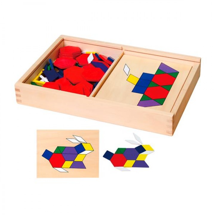 Геометрична мозаїка Viga Toys дерев'яна з шаблонами (5002921)