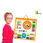 Магнітний календар Viga Toys з годинником, англійською мовою (5037721)21
