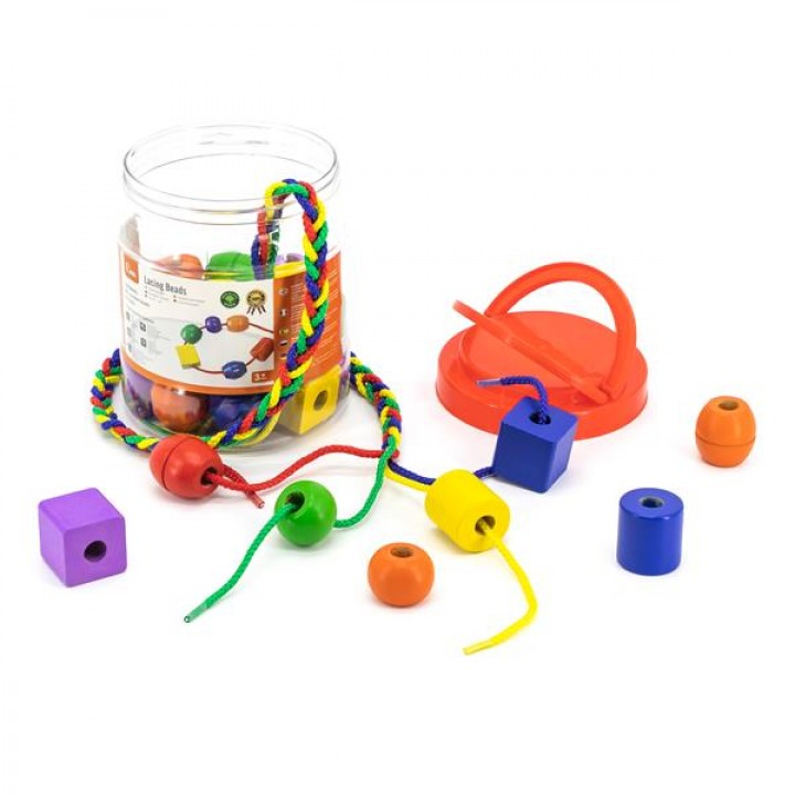 Дерев'яна шнурівка Viga Toys Намистини, 30 шт. (5846621)