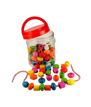 Дерев'яна шнурівка Viga Toys Намистини, 90 шт. (5830421)