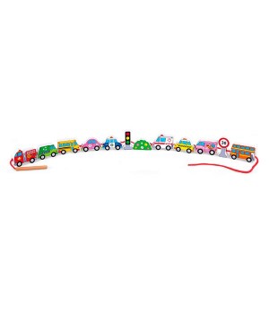Дерев'яна шнурівка Viga Toys Автотранспорт (5985121)