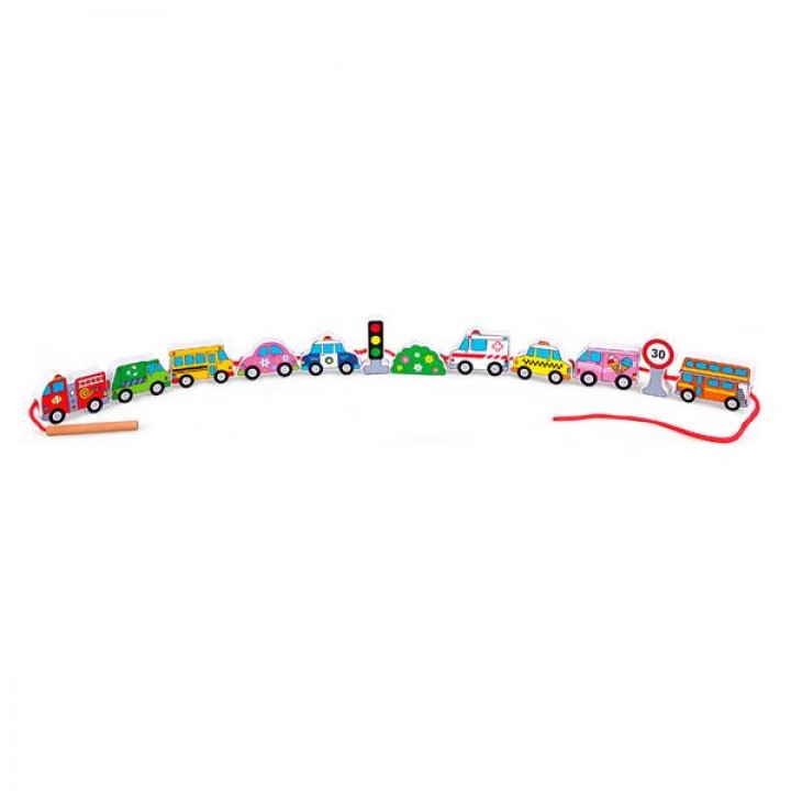 Дерев'яна шнурівка Viga Toys Автотранспорт (5985121)