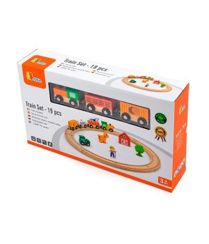 Дерев'яна залізниця Viga Toys 19 ел. (5161521)