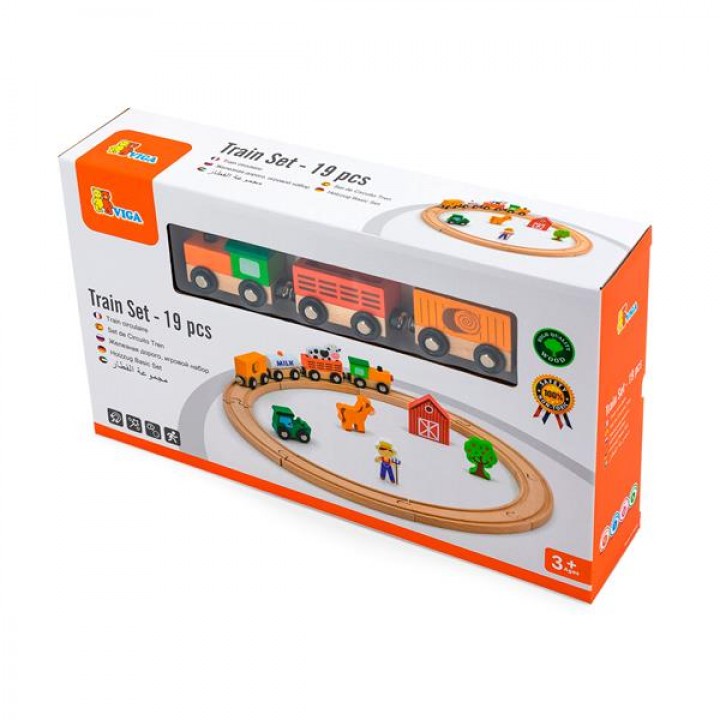 Дерев'яна залізниця Viga Toys 19 ел. (5161521)