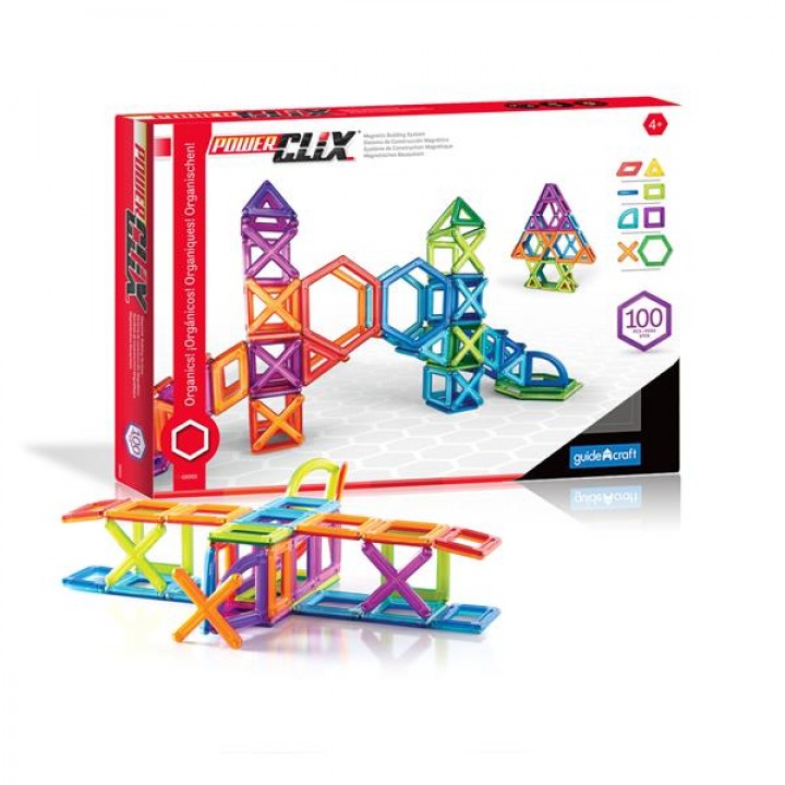 Магнітний конструктор Guidecraft PowerClix Frames, 100 деталей (G920221)