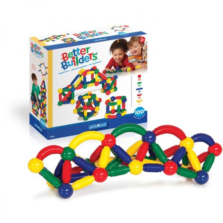 Магнітний конструктор Guidecraft Better Builders, 100 деталей (G830221)