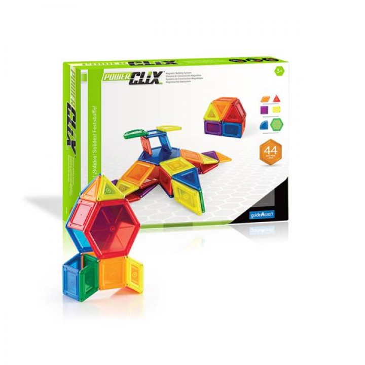 Магнітний конструктор Guidecraft PowerClix Solids, 44 деталі (G942121)