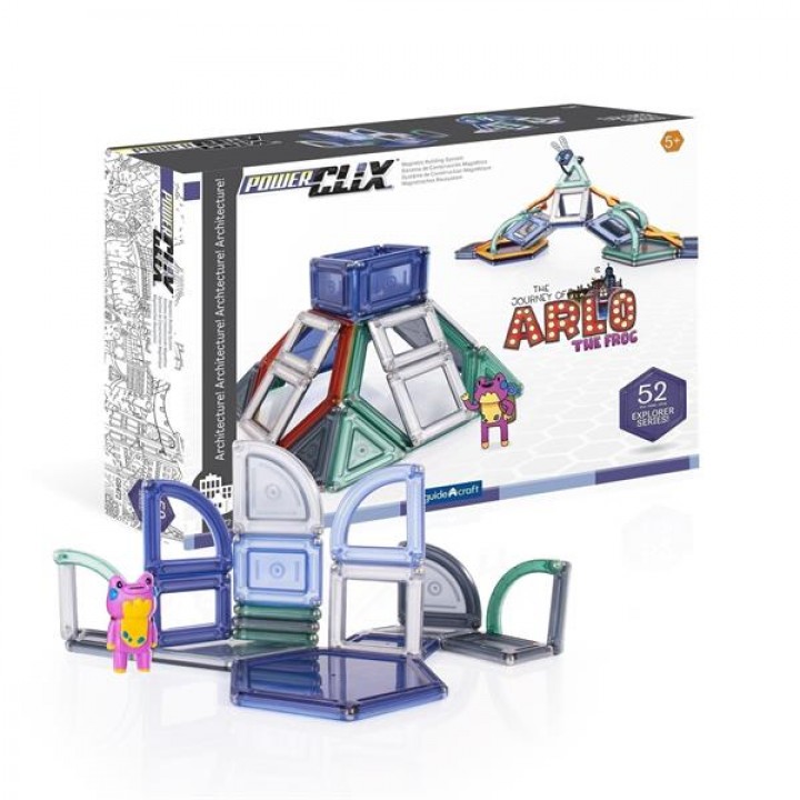 Магнітний конструктор Guidecraft PowerClix Explorer Series Архітектура, 52 деталі (G947221)