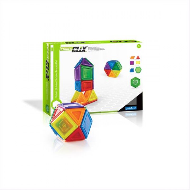 Магнітний конструктор Guidecraft PowerClix Solids, 24 деталі (G942021)