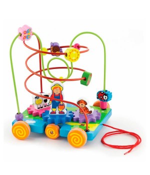 Дерев'яний лабіринт-каталка Viga Toys Шестерінки (5012021)