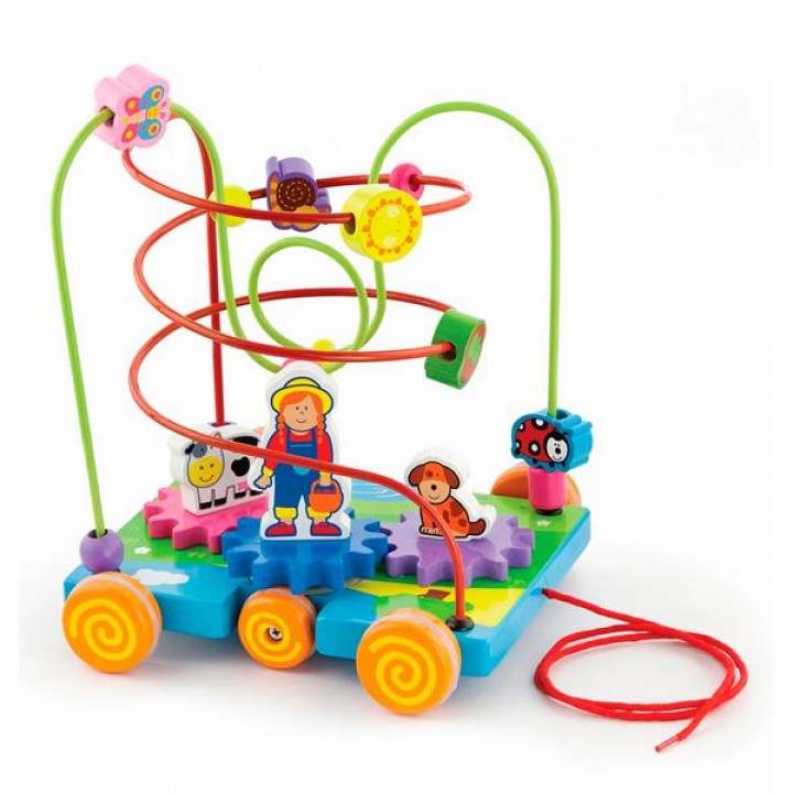 Дерев'яний лабіринт-каталка Viga Toys Шестерінки (5012021)