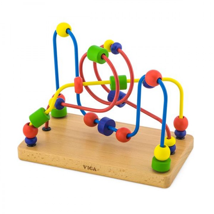 Дерев'яний лабіринт Viga Toys Кольорові намистини (5625621)