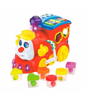 Музична іграшка Hola Toys Паровозик-сортер (556)