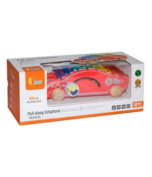 Дерев'яний ксилофон-каталка Viga Toys Спорткар (5034121)