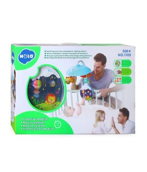 Музичний мобіль на ліжечко Hola Toys з проектором і пультом (1105)