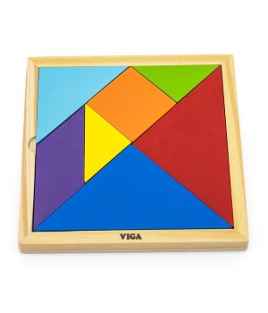 Гра-головоломка Viga Toys Кольоровий дерев'яний танграм, 7 ел. (5555721)