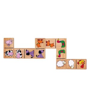 Дерев'яне доміно Viga Toys Звірята (5962221)