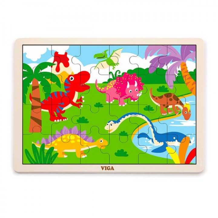 Дерев'яний пазл Viga Toys Динозаври, 24 ел. (5146021)
