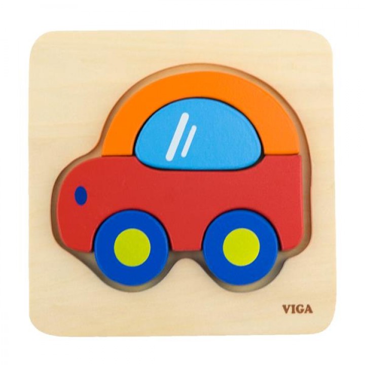 Дерев'яний міні-пазл Viga Toys Машинка (5017221)