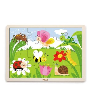 Дерев'яний пазл Viga Toys Комахи, 16 ел. (5145021)