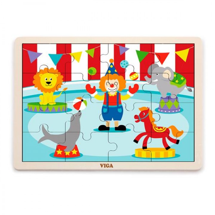 Дерев'яний пазл Viga Toys Цирк, 16 ел. (5145521)
