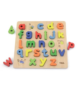 Дерев'яний пазл Viga Toys Англійський алфавіт, малі літери (5012521)