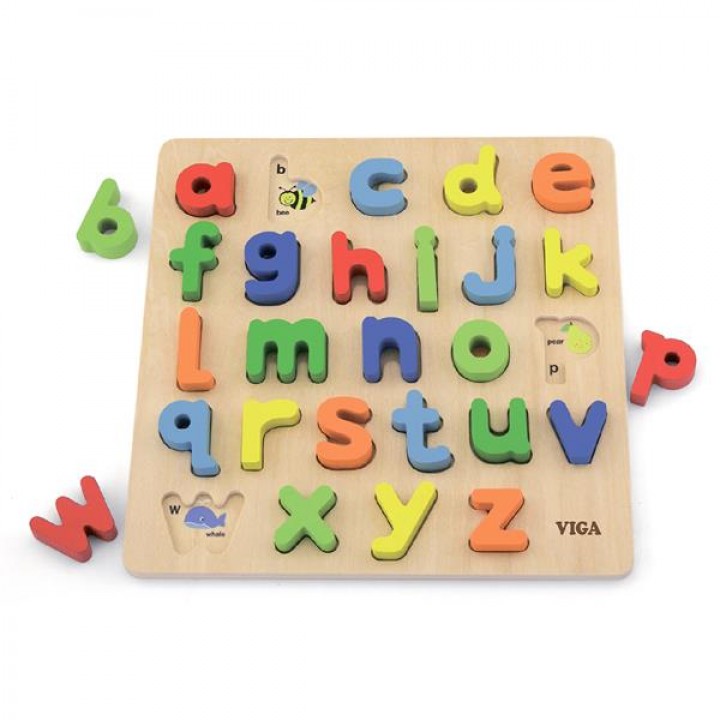 Дерев'яний пазл Viga Toys Англійський алфавіт, малі літери (5012521)