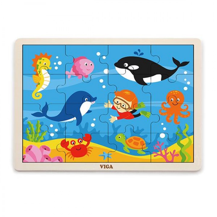 Дерев'яний пазл Viga Toys Океан, 16 ел. (5145121)