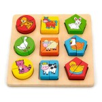 Дерев'яний пазл-сортер Viga Toys Фігури і звірята (5958521)