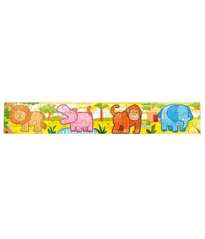 Набір дерев'яних пазлів Viga Toys Джунглі 4 в 1, 48 ел. (50068VG21)