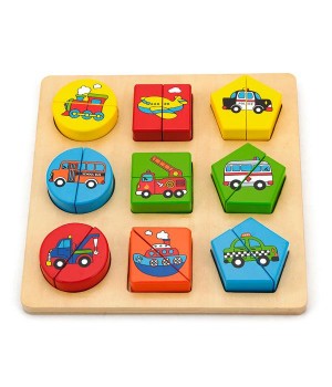 Дерев'яний пазл-сортер Viga Toys Фігури і транспорт (5958621)