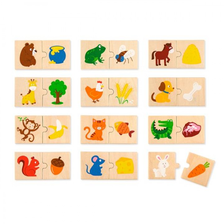 Логічний пазл Viga Toys Що їдять звірятка, 24 ел. (5160721)