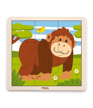Дерев'яний пазл Viga Toys Мавпочка, 9 ел. (5144021)
