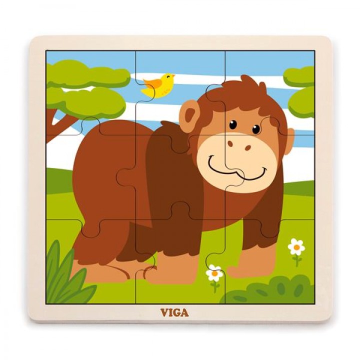 Дерев'яний пазл Viga Toys Мавпочка, 9 ел. (5144021)