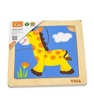Дерев'яний міні-пазл Viga Toys Жираф, 4 ел. (5131921)