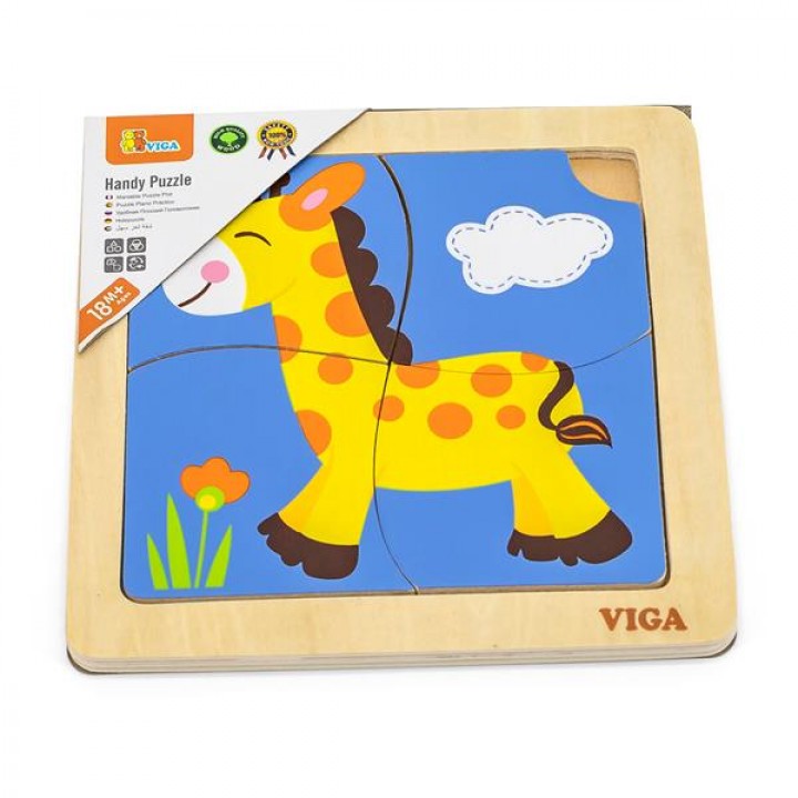 Дерев'яний міні-пазл Viga Toys Жираф, 4 ел. (5131921)