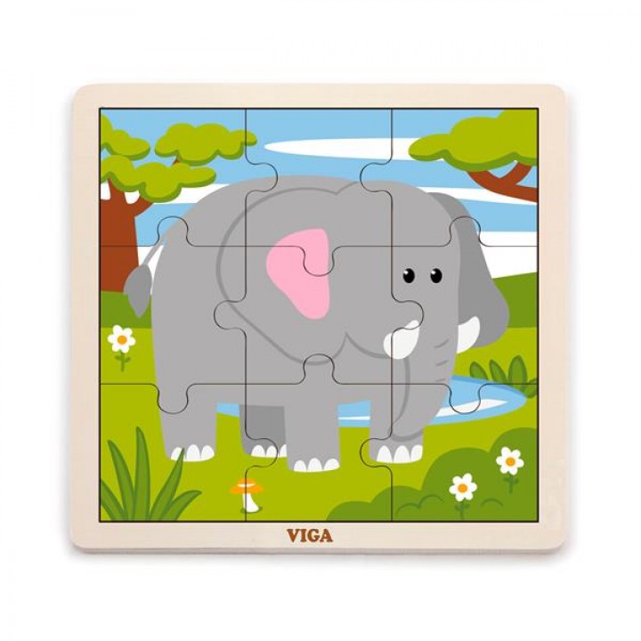 Дерев'яний пазл Viga Toys Слоник, 9 ел. (5144121)