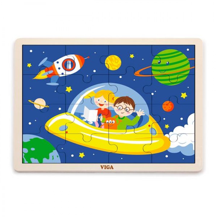Дерев'яний пазл Viga Toys У космосі, 16 ел. (5145721)