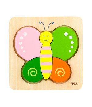 Дерев'яний міні-пазл Viga Toys Метелик (5017021)